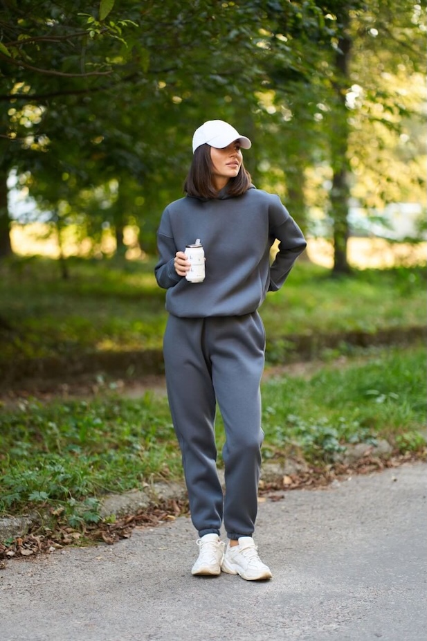 Warm women's tracksuit ENIGMA graphite